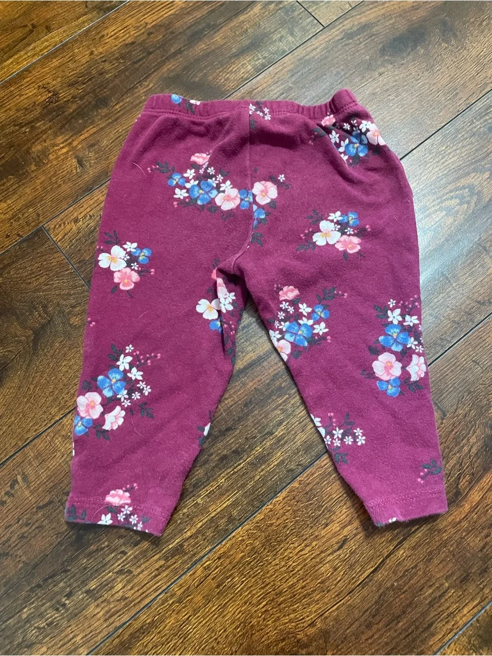 Girls' Floral Stretch Pants - Berry Pink